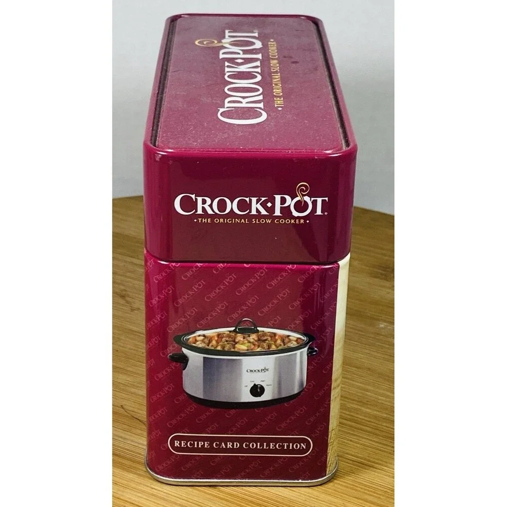 Crock Pot Recipe Card Collection Tin Keepsake Box 76 Recipes Cards & 24 Blank